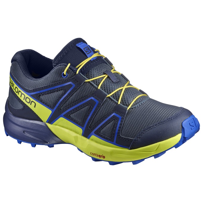 Chaussures De Trail Running Salomon Enfant Bleu Marine - Salomon SPEEDCROSS J - France (7842-GBLMJ)